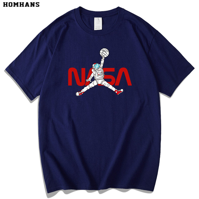 纯棉短袖漫威nasa联名男女运动飞人篮球衣服t恤