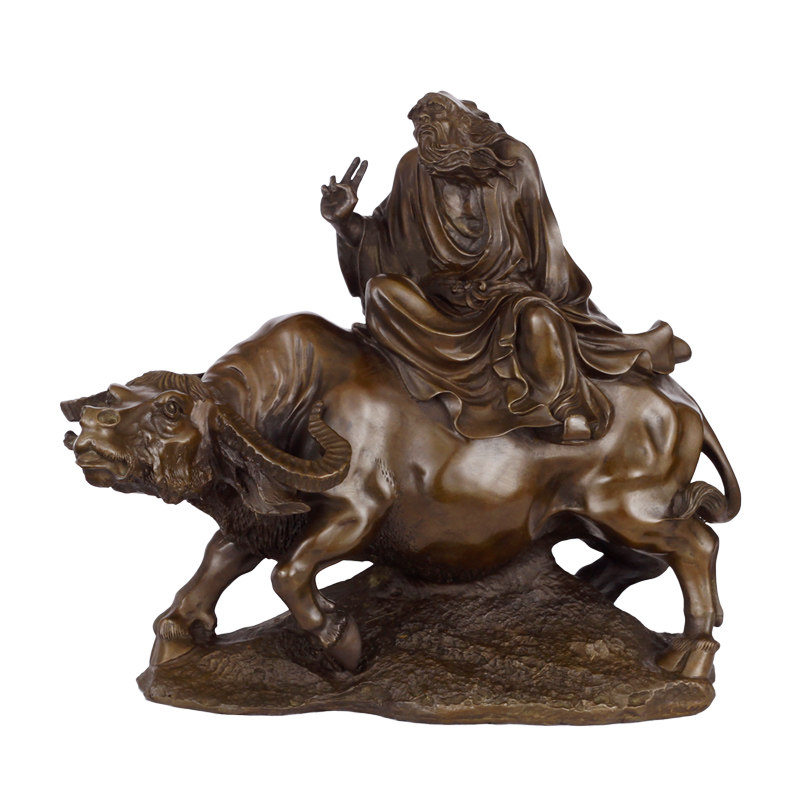 摆件老子纯铜骑牛工艺品办公室家居饰品中式礼品客厅摆件