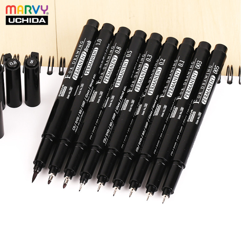 日本进口marvy内田美辉油性针管草图绘图手绘针管笔