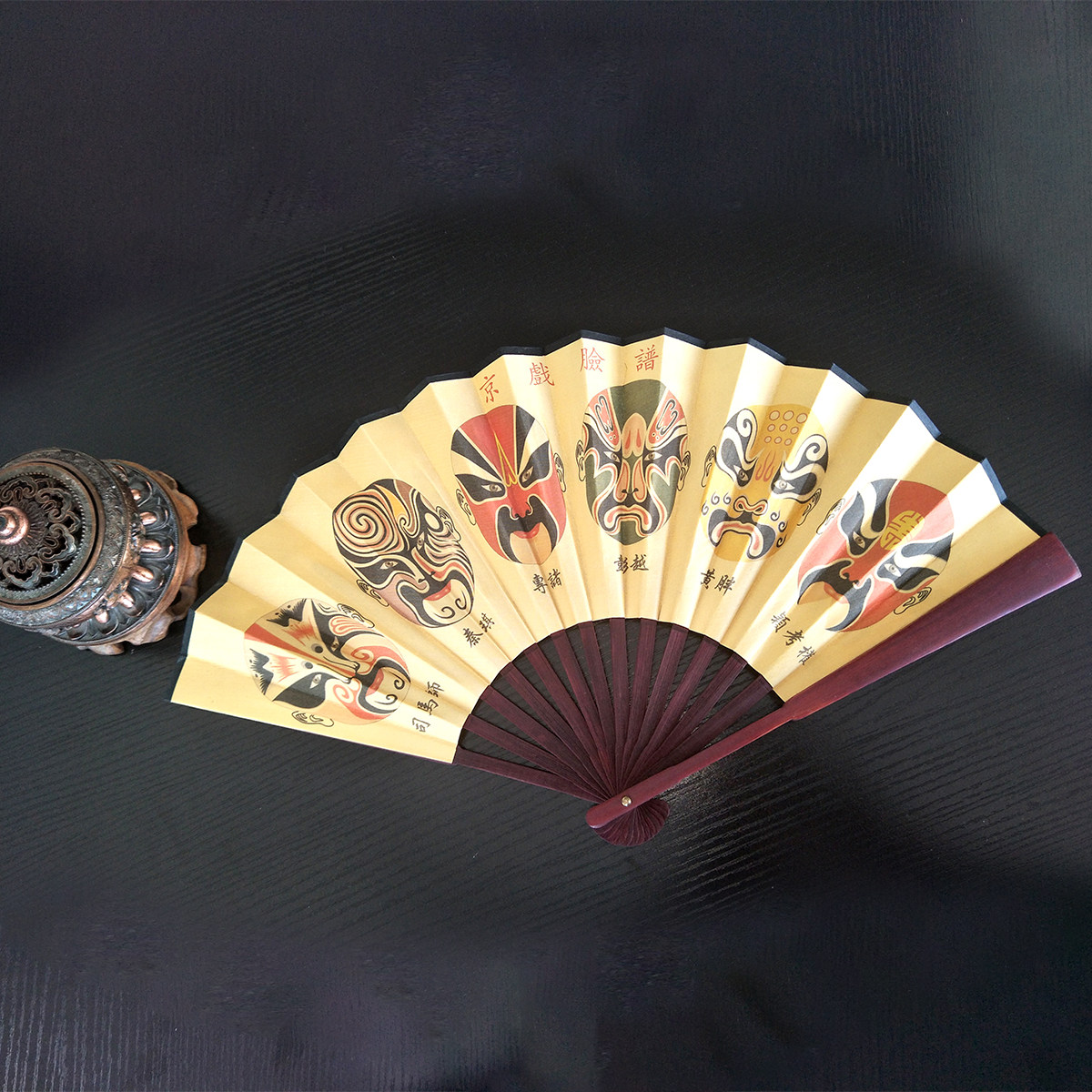中国国风精品精品男男女折扇京剧手绘宣纸竹扇扇子