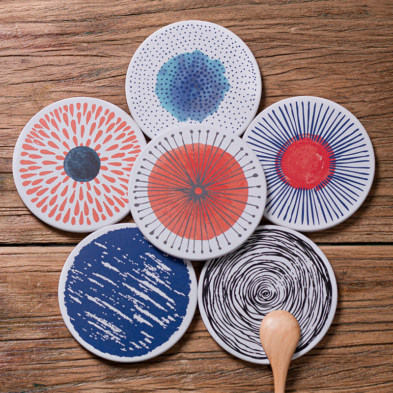 硅藻泥杯垫吸水速干日式硅藻土隔热垫茶杯垫北欧防烫防滑洗漱杯垫