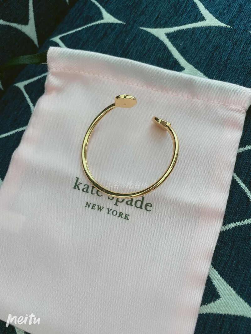 美国直邮katespadeks专柜时尚红色瓢虫金色手镯