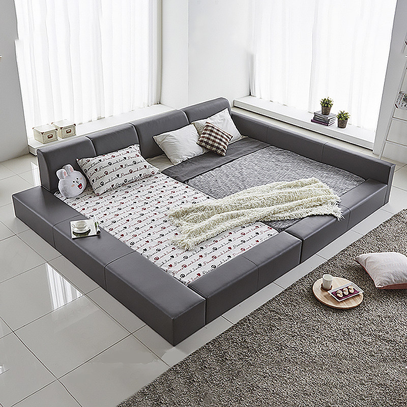 二胎家庭榻榻米亲子加宽加大3米床三胎超大组合皮艺床