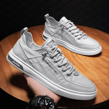 ເກີບຜູ້ຊາຍ canvas summer breathable ບາງ ice silk lazy one-leg sneakers cloth shoes men's work spring and autumn shoes trendy shoes