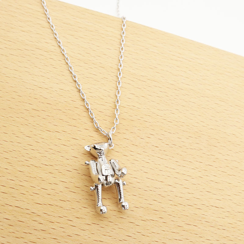 肖战同ambush泰迪熊情侣可爱吊坠ins小熊网红纯银项链