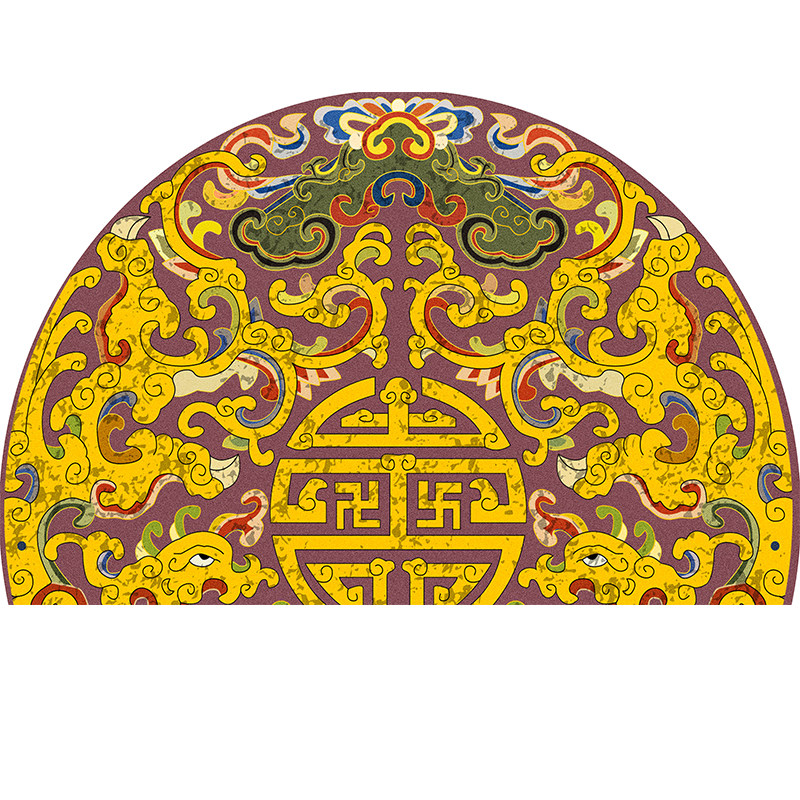 中式地毯喜庆古风地垫中国国风传统花纹仿古地毯