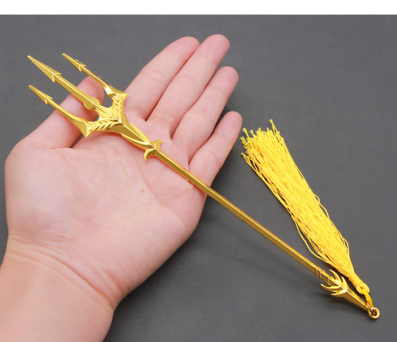 斗罗动漫周边唐三海神三叉戟动画版全金属武器工艺品游戏