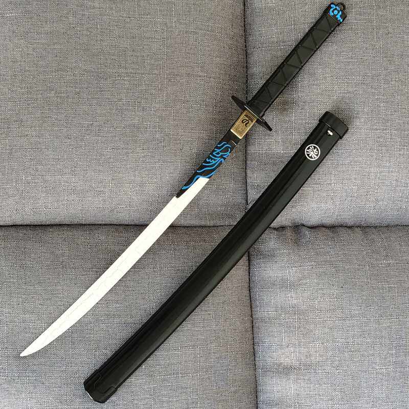 刺客六七周边七魔刀千刃柒剑带鞘刀可弹游戏实物周边