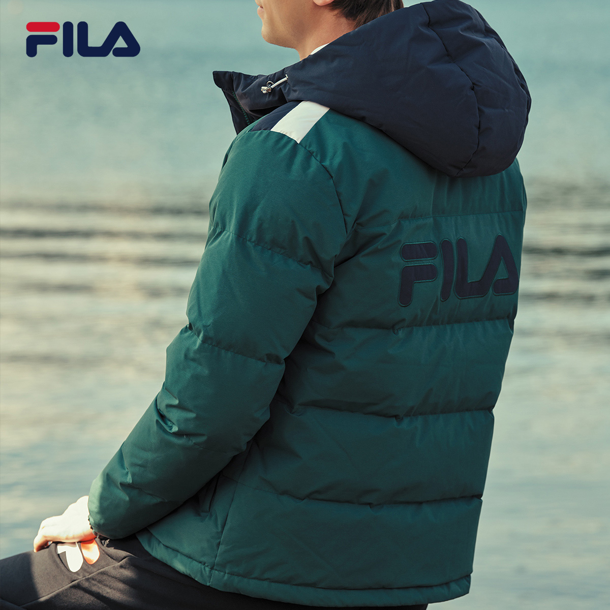 fila斐乐短款羽绒服男2019冬季运动休闲连帽羽绒外套保暖加厚外套