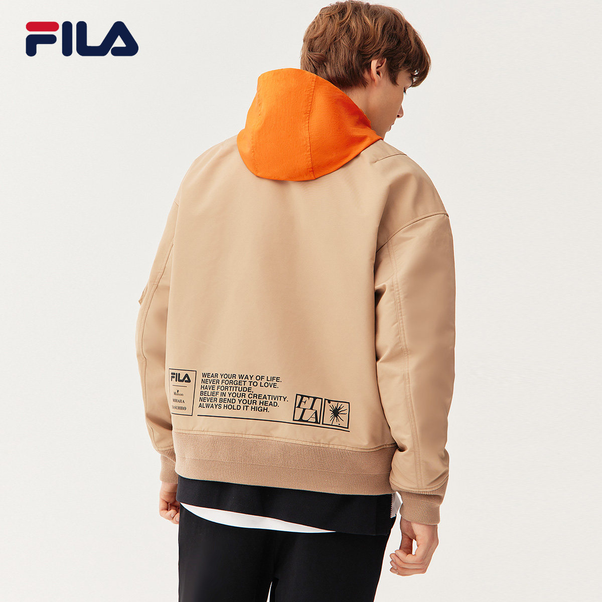 filaxmihara斐乐联名男士运动外套2021春季新款连帽梭织外套男