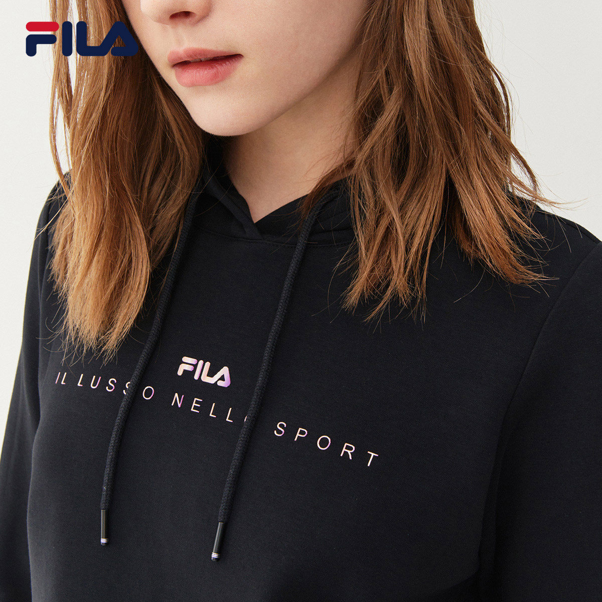 套头fila斐乐连帽卫衣女2021春季新款休闲时尚针织运动卫衣