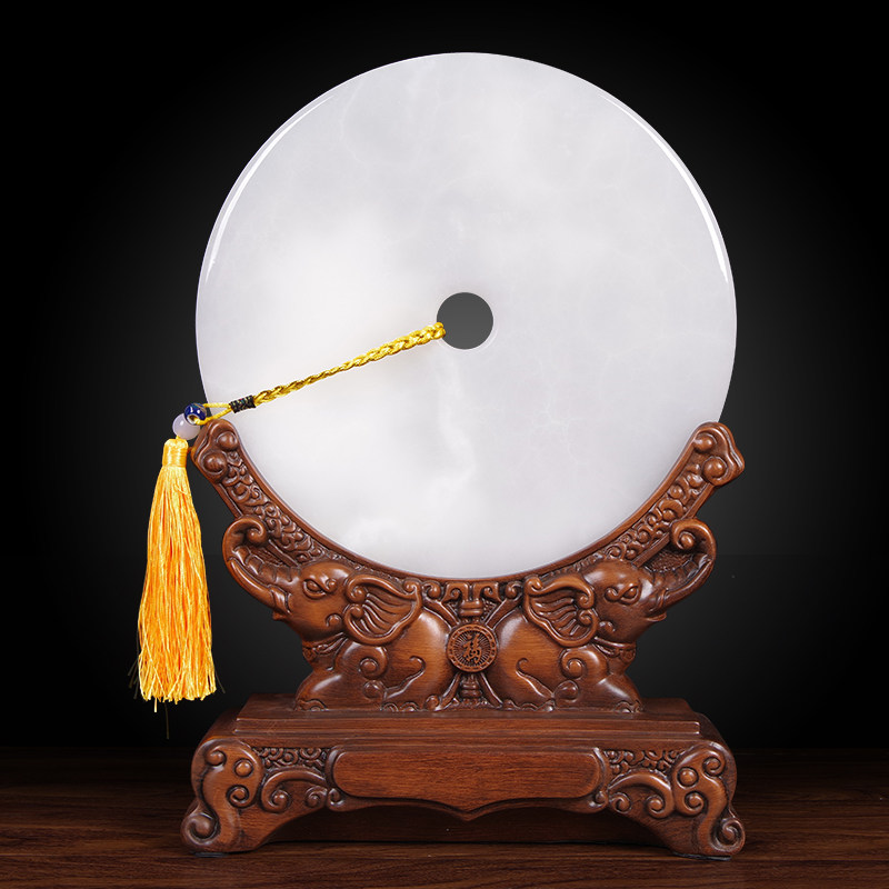 玉石平安扣摆件家居电视酒柜客厅办公室书房玄关摆件