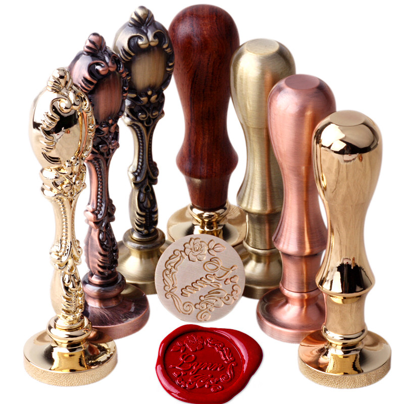 封蜡火漆印章定制复古创意图案订做粒条信口logo封印木纸礼盒套装