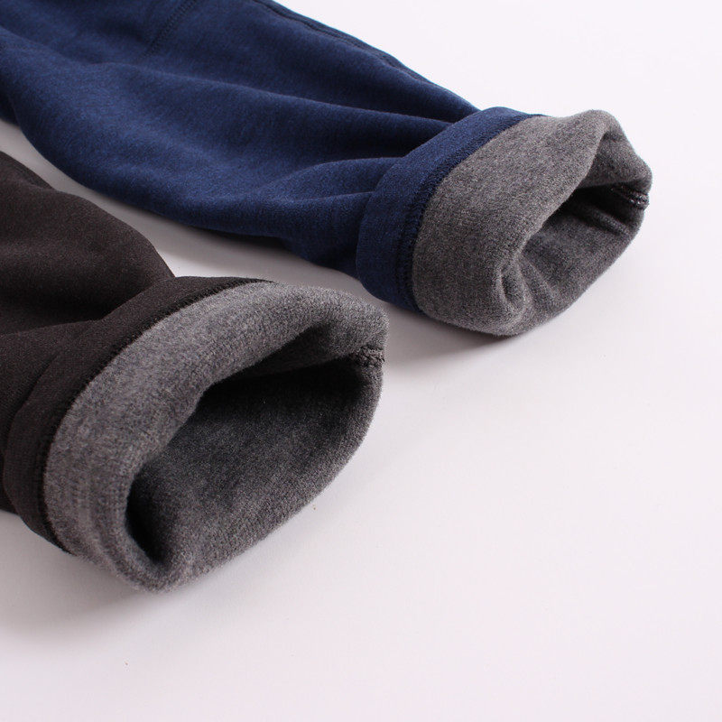 兄华男士双层加厚保暖裤 发热加绒羊绒羊毛护膝高腰打底棉裤98298