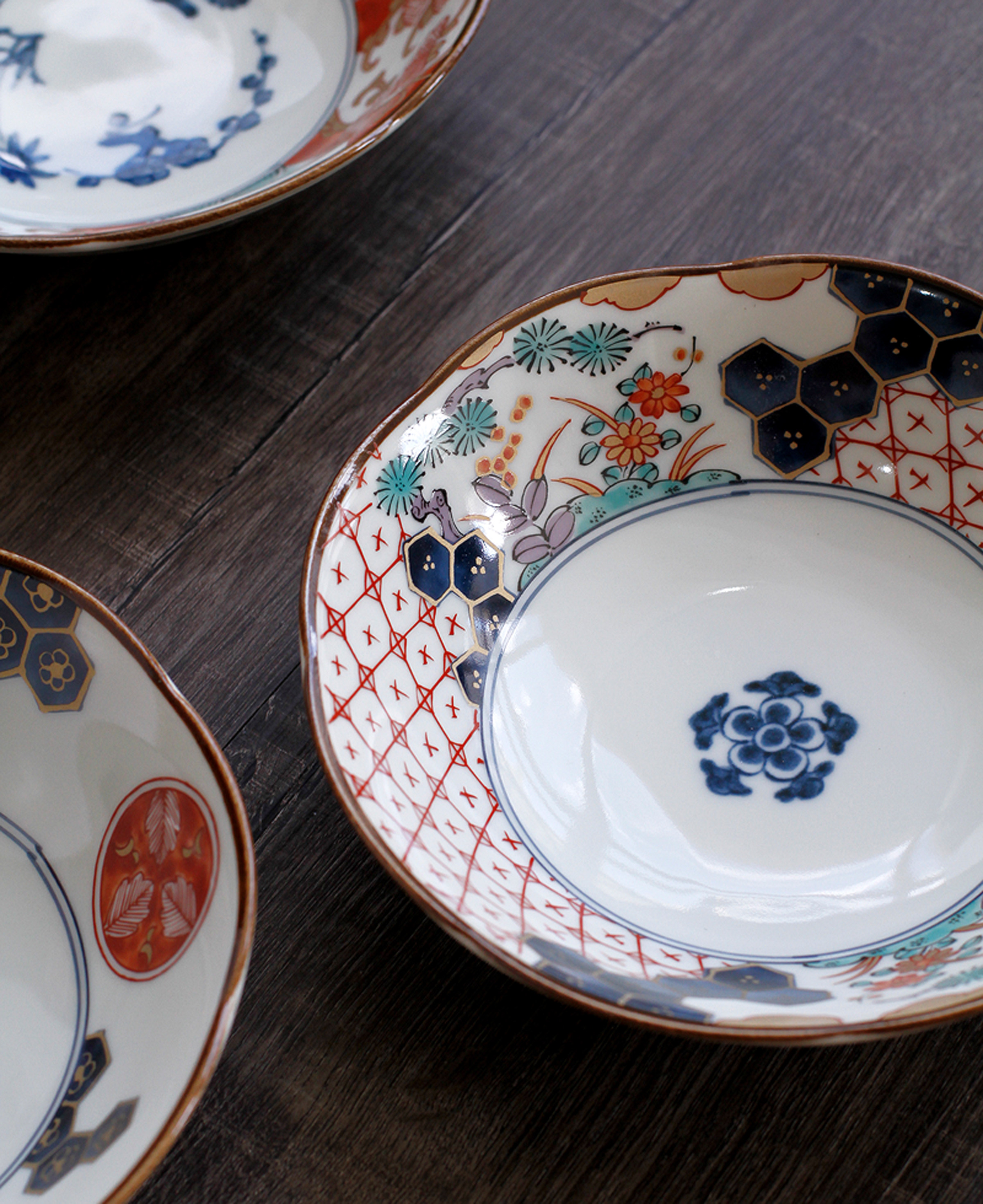 现货日本进口古伊万里烧染花草千鸟美浓烧陶瓷碗