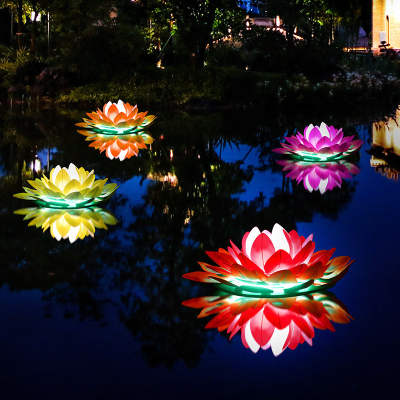 花灯led荷花景观灯电荷直径1.5米大莲水池池塘荷花灯