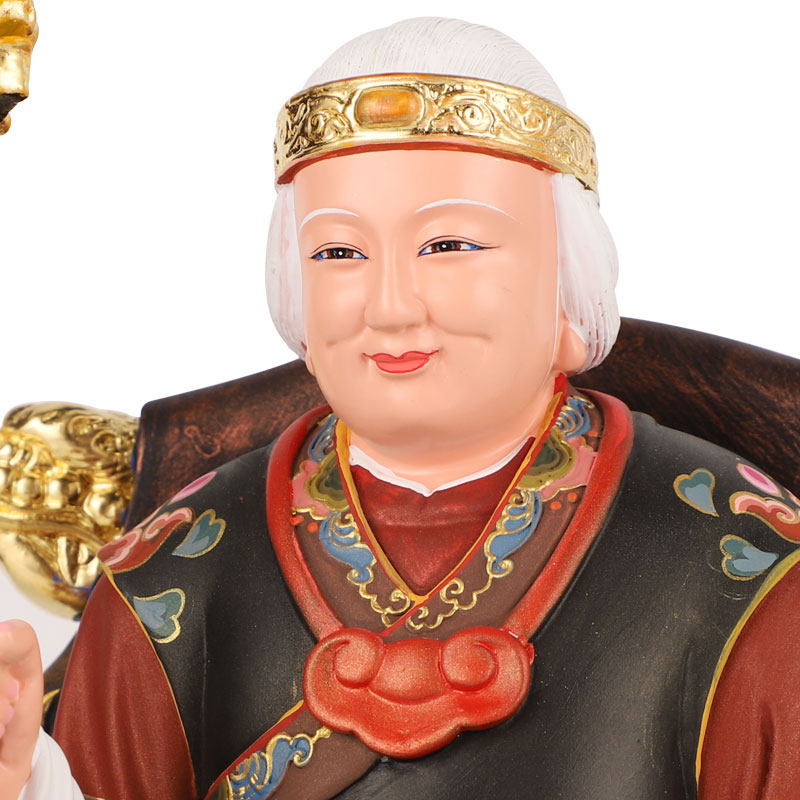 东北老太太台湾纯铜彩绘保家仙黑妈妈北大护法摆件