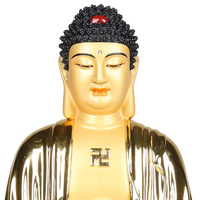 佛像佛祖台湾纯铜鎏金释迦牟尼释迦摆件供奉如来摆件