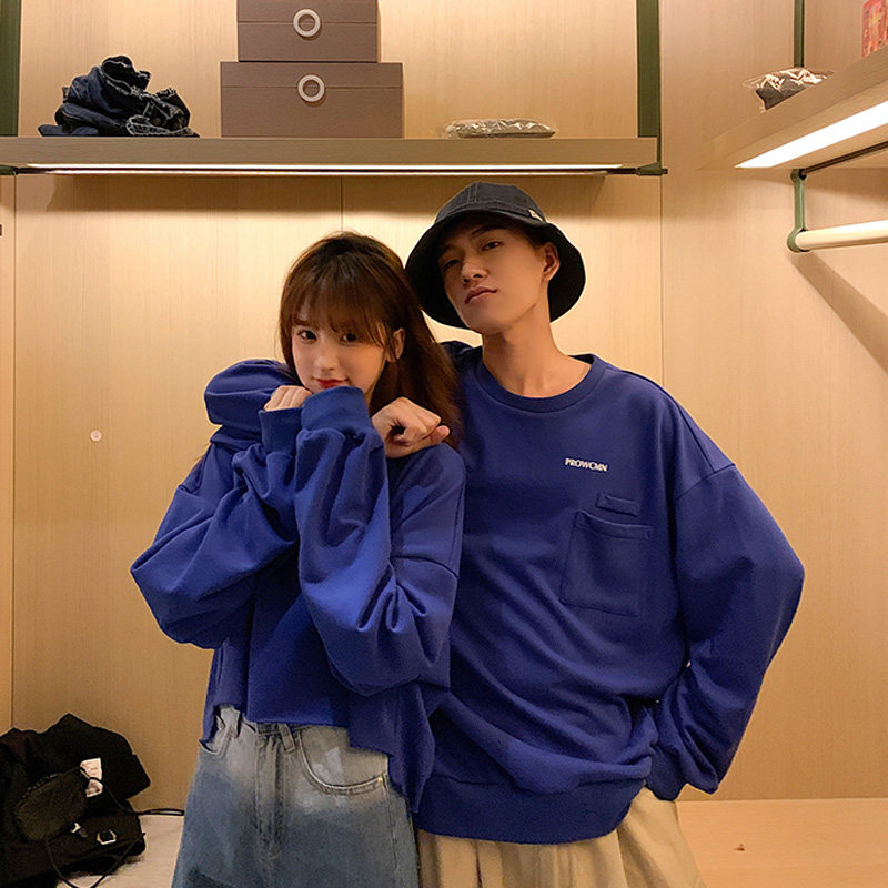 roora情侣装春秋秋季长一短款套头无帽卫衣男ins卫衣