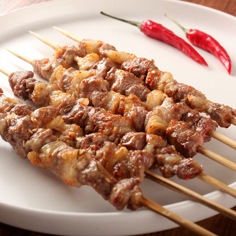 烧烤羊肉串食材bbq撸串600克30支羔羊内蒙古新鲜羊肉串