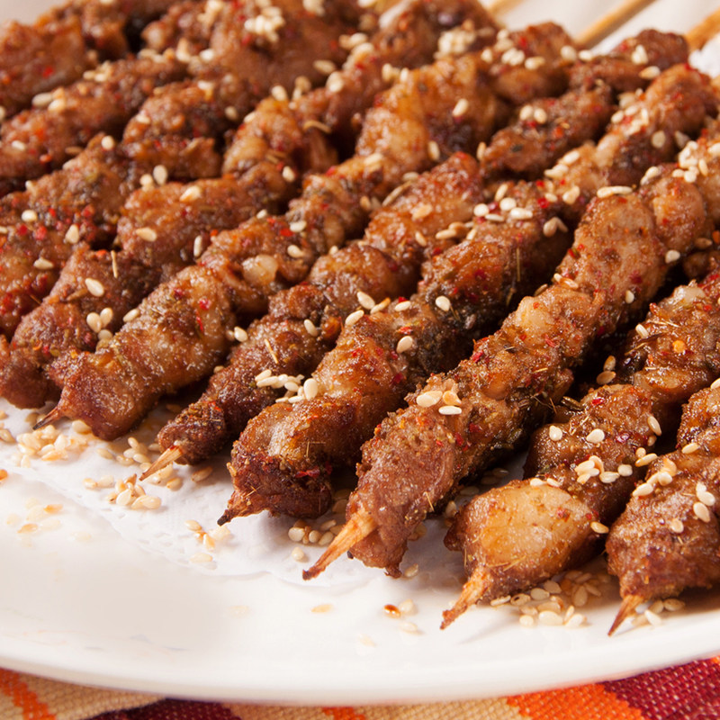 烧烤羊肉串食材bbq撸串600克30支羔羊内蒙古新鲜羊肉串