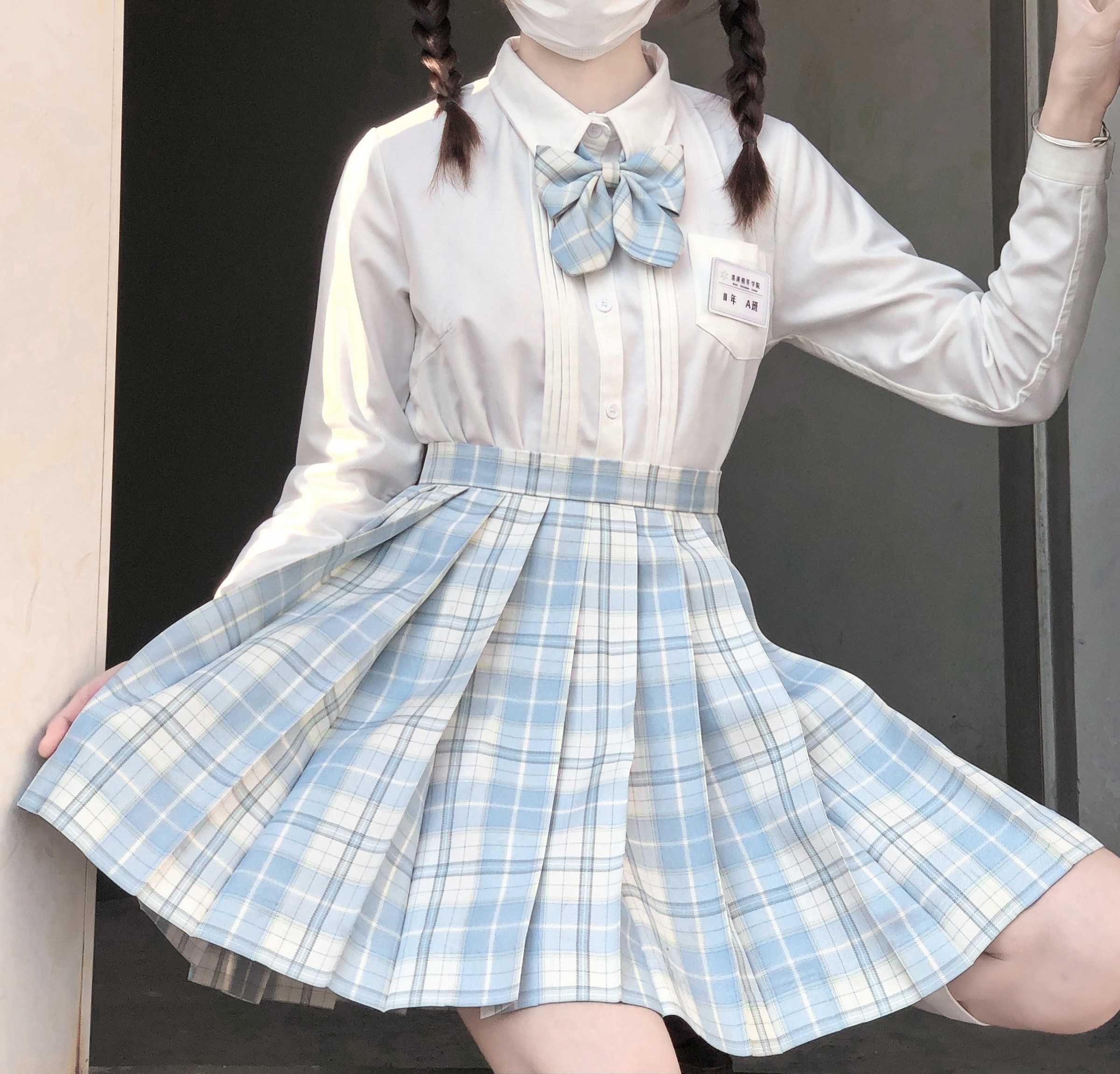 银丝卷原创海盐定制jk制服冰雪雪格日常格纹jk