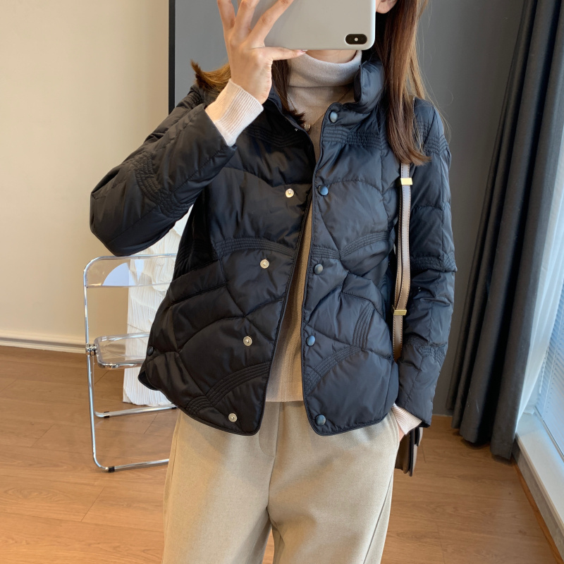 零压轻薄羽绒服女显瘦不臃肿巨保暖90白鸭绒立领短款外套2021冬季