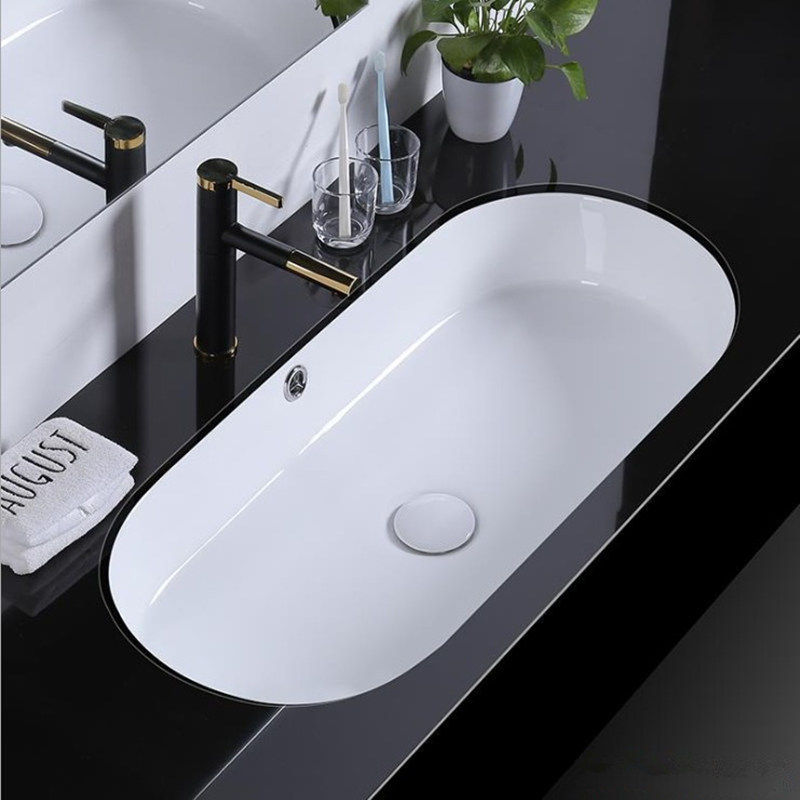 北欧特大号陶瓷洗脸嵌入式方形椭圆形洗手盆洗手池大台下盆