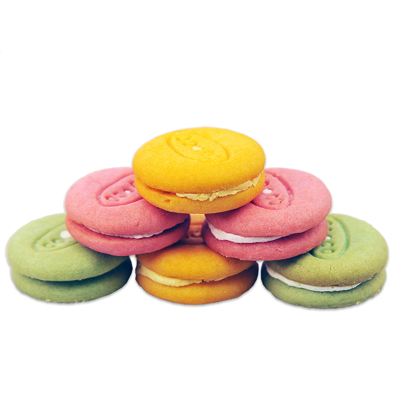 coco马卡龙夹心饼干376g草莓奶油柠檬彩色曲奇夹心饼干