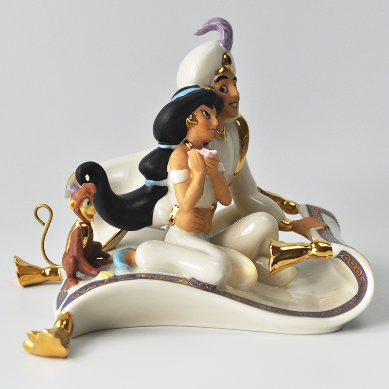 lenox迪士尼一千零一夜阿拉丁茉莉佳斯公主猴子魔毯陶瓷摆件