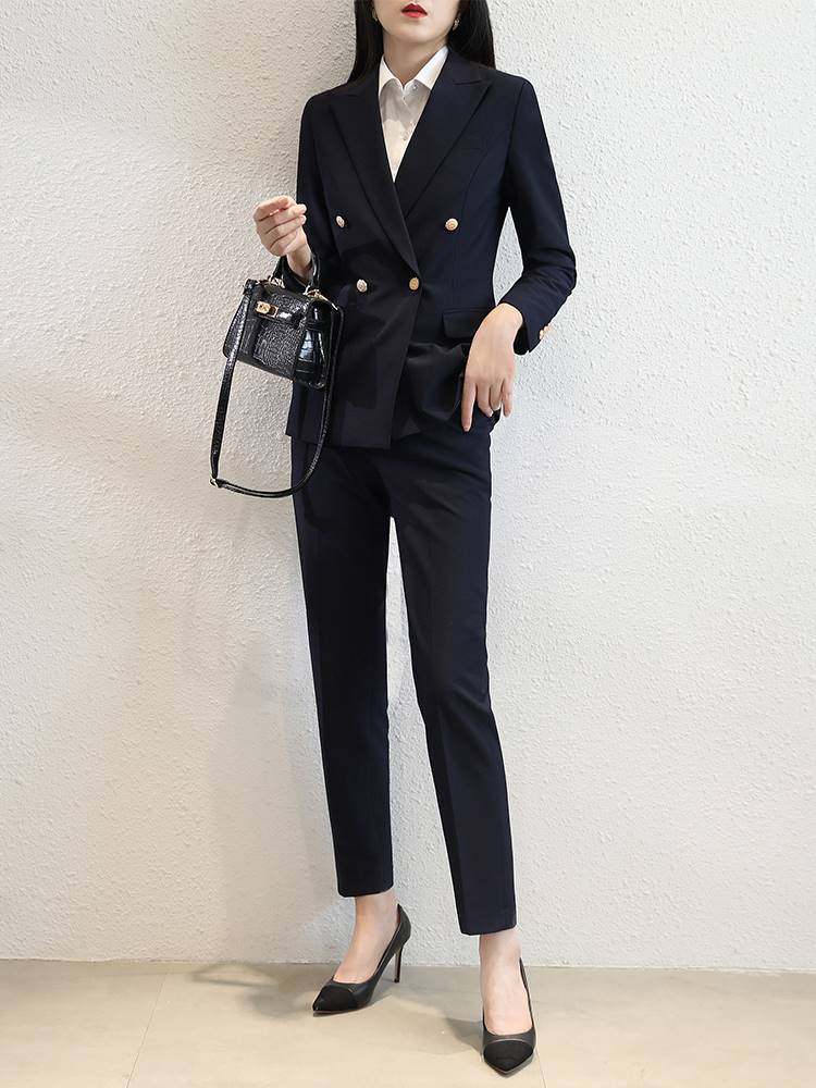 职业西装套装女春秋大学生面试气质正装职场西服外套公务员工作服