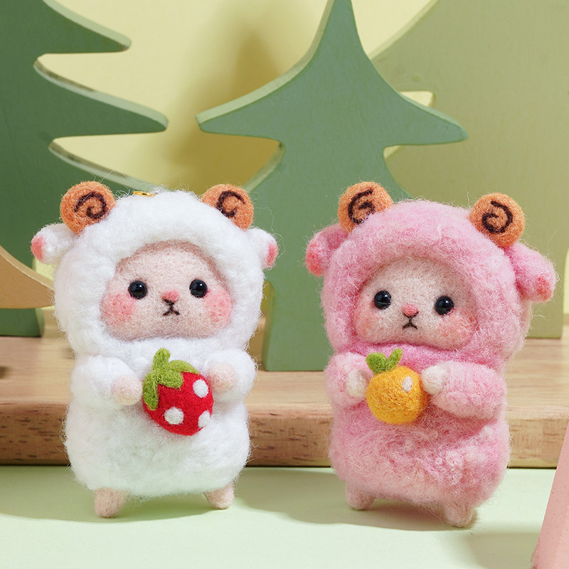 羊毛毡戳戳乐diy材料包情侣手工玩偶娃娃礼物打发时间柴犬扎扎乐