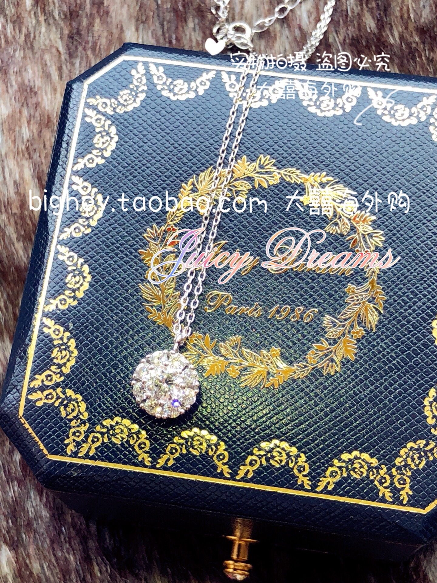 juicydreams轻奢设计师时来运转可转转动满天星水晶项链项链