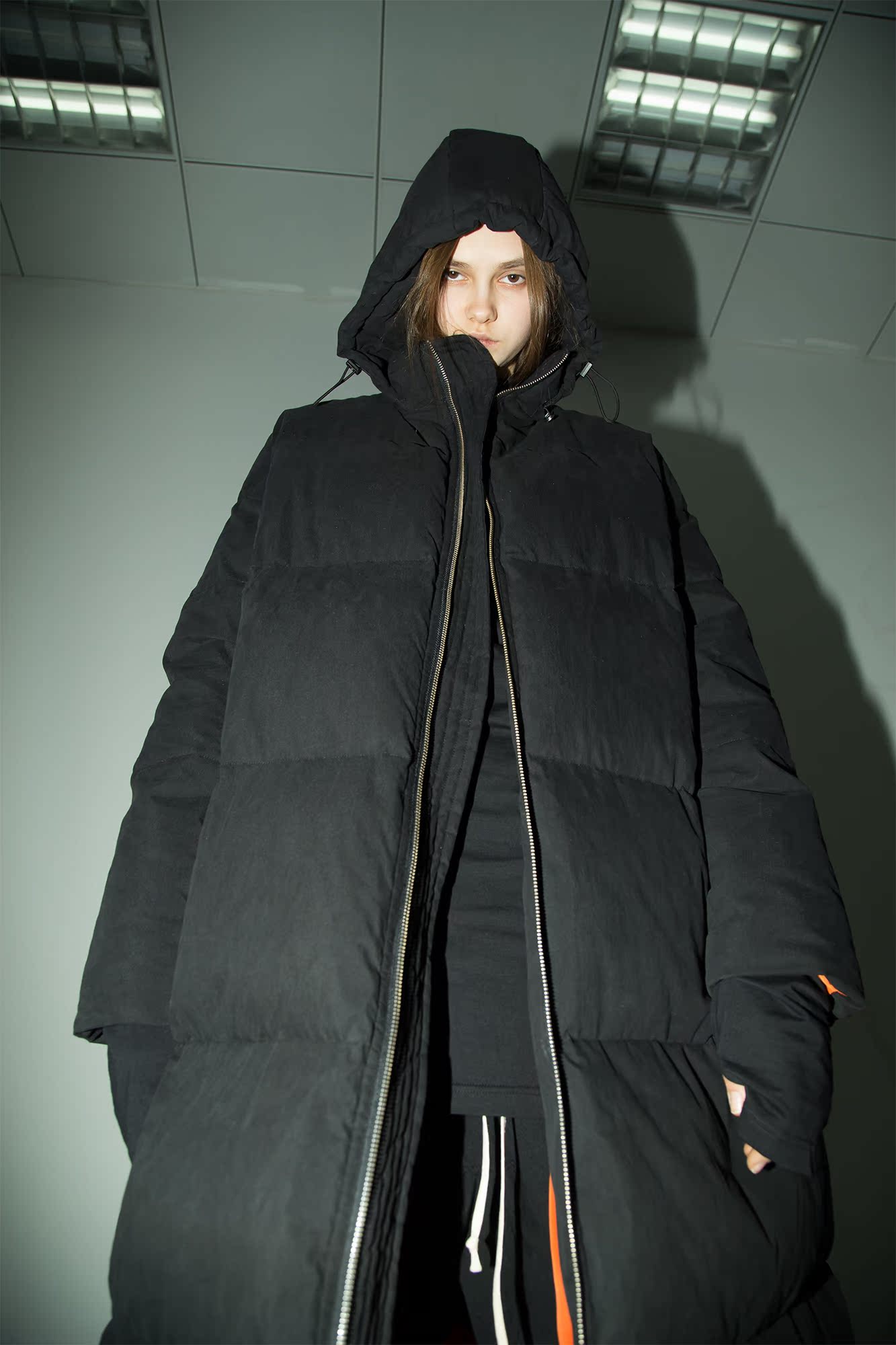 unknownworld 17fw 超大超厚羽绒被黑色防风雪羽绒服 一斤白鹅绒