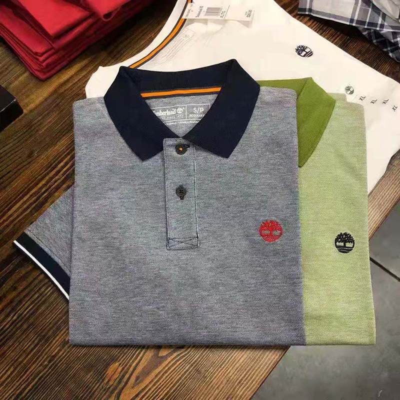 Timberland添柏岚男青年休闲短袖POLO衫拼色翻领T恤活力简约夏季