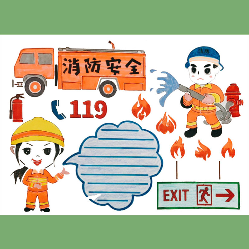 防溺水手抄报模板食品交通安全禁毒消防防震减灾扫黑交通神器学生