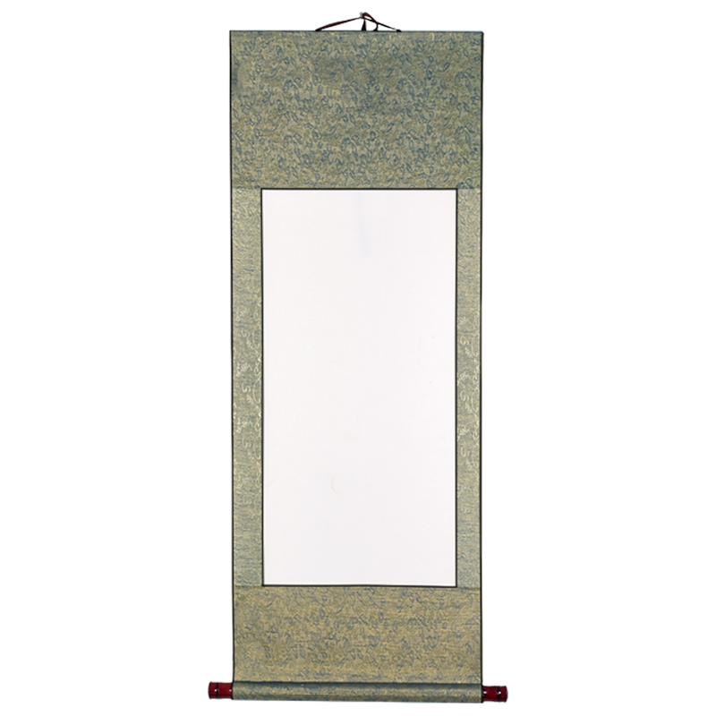 中堂全绫四尺国画作品书法条幅横批立轴手工卷轴宣纸