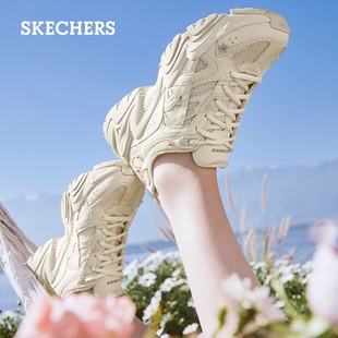 Skechers斯凯奇花心熊运动鞋女款鞋子女春夏款厚底增高休闲老爹鞋