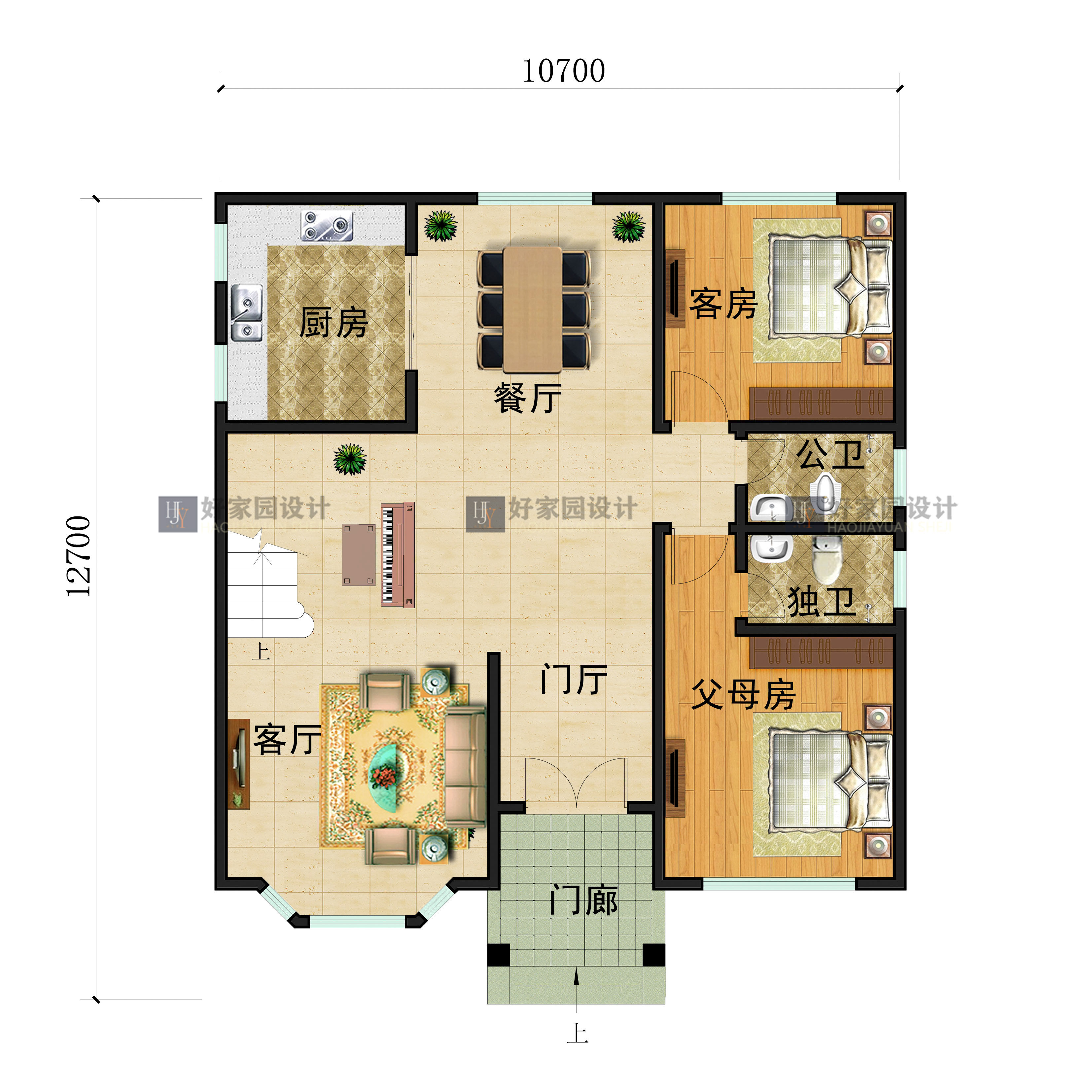 新农村欧式定制图纸全套别墅建房风自简约一层样图