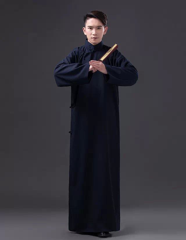 中式长袍民国长衫男先生小品评书相声大褂中国风复古民族服装