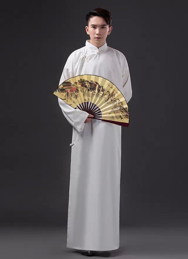 中式长袍民国长衫先生小品评书相声大褂中国民族服装