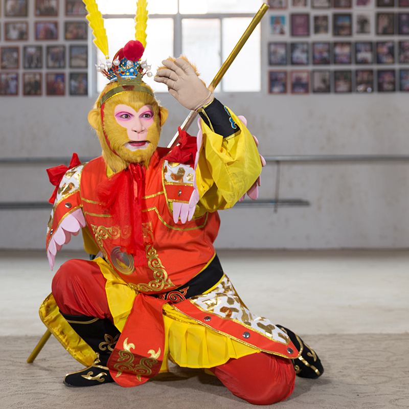 影视美猴王演出服表演服装孙悟空全套面具头套于尚服饰