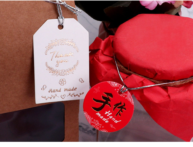 吊牌50张手工手工制制作挂绳定做服装卡片感谢吊牌