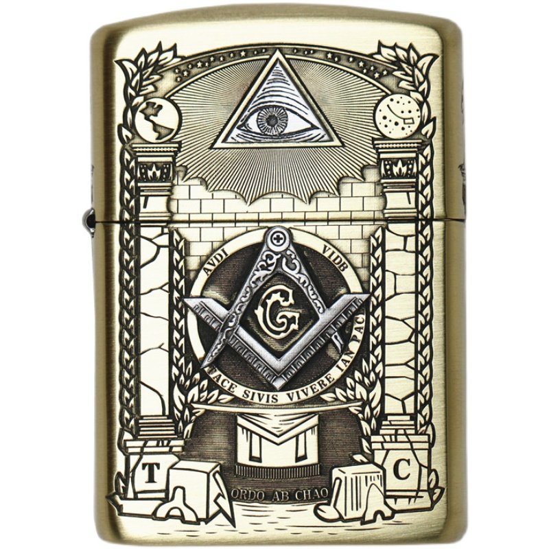 之眼正品zippo芝宝打火机纯铜盔甲机雕刻荷鲁斯上帝zippo