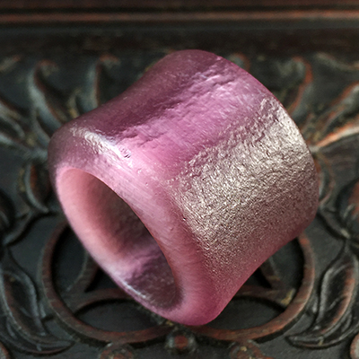 清代官造宫廷御用古法法老琉璃琉璃猫猫眼茄子戒指