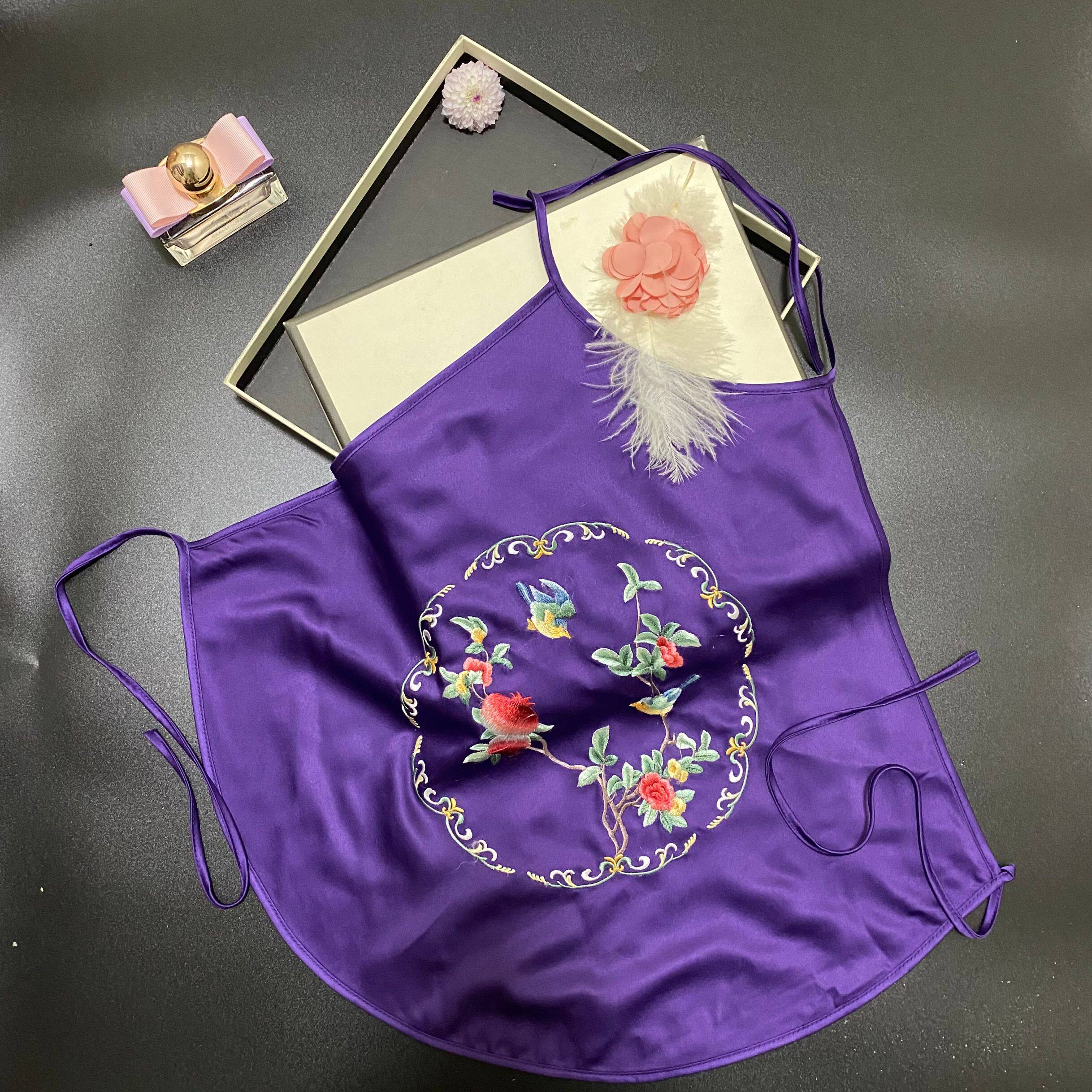 百搭苏绣中国国风石榴真丝蚕丝性感吊带肚兜肚兜