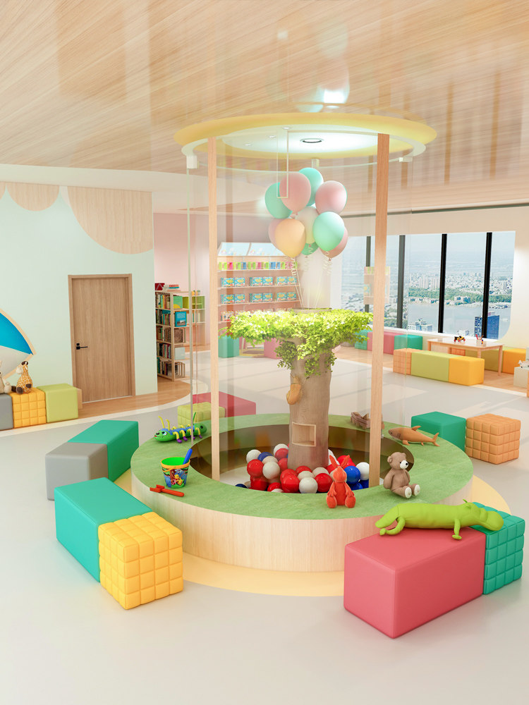 教育培训机构幼儿园阅读休息活动区公共区创意简约小型沙发