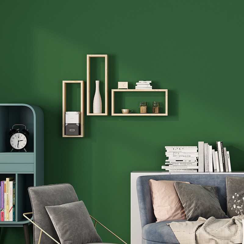 美式复古墨绿色墙纸北欧风格电视背景墙壁纸纯色无纺布墙纸