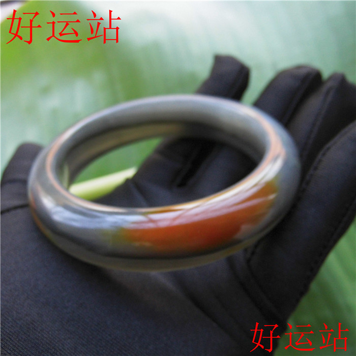 定制女士手牌精美手环黄蜡石镯子玉镯金沙玉乌手饰