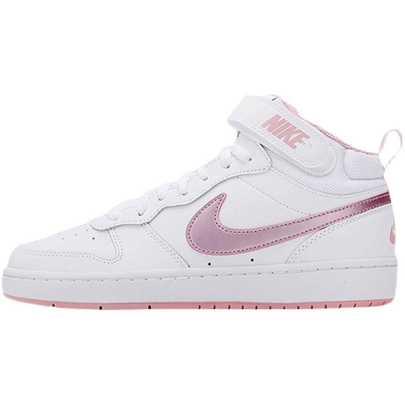 nikecourtboroughmid耐克白粉绑带中帮板鞋女cd7782-105-107运动休闲
